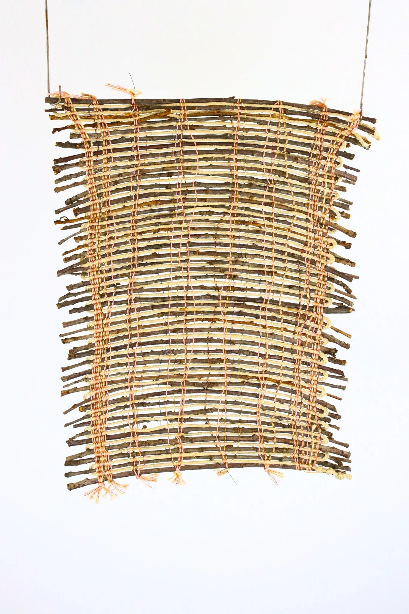 Sticks (12), 17 x 13, woven stick & cord alternating