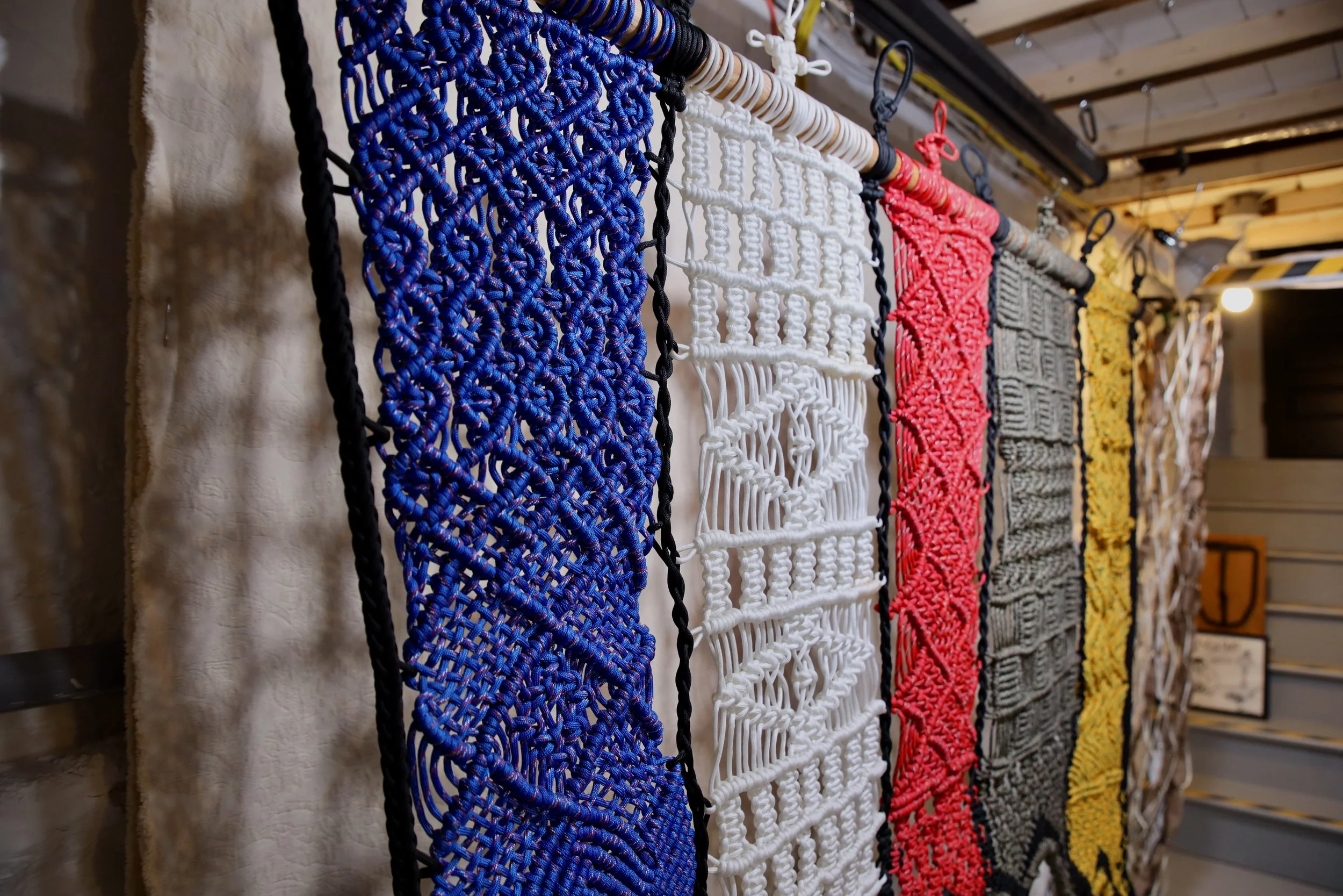Paracord Macrame Panel with 5 Element Colors and Black Border Detail