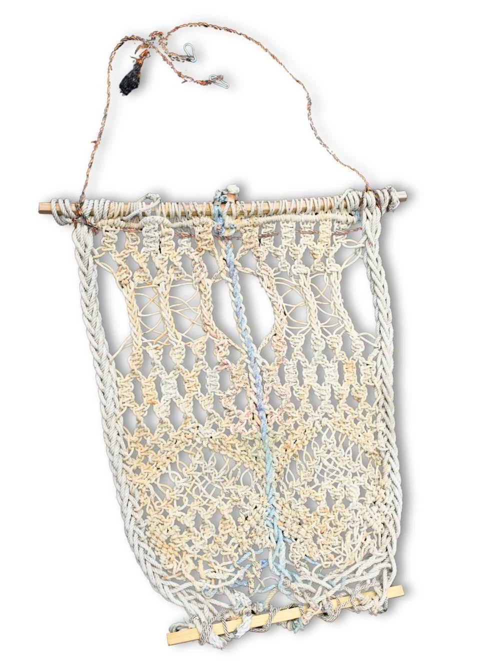 Full Hammock Blue Stripe, braided rope, 70 x 58, 2016