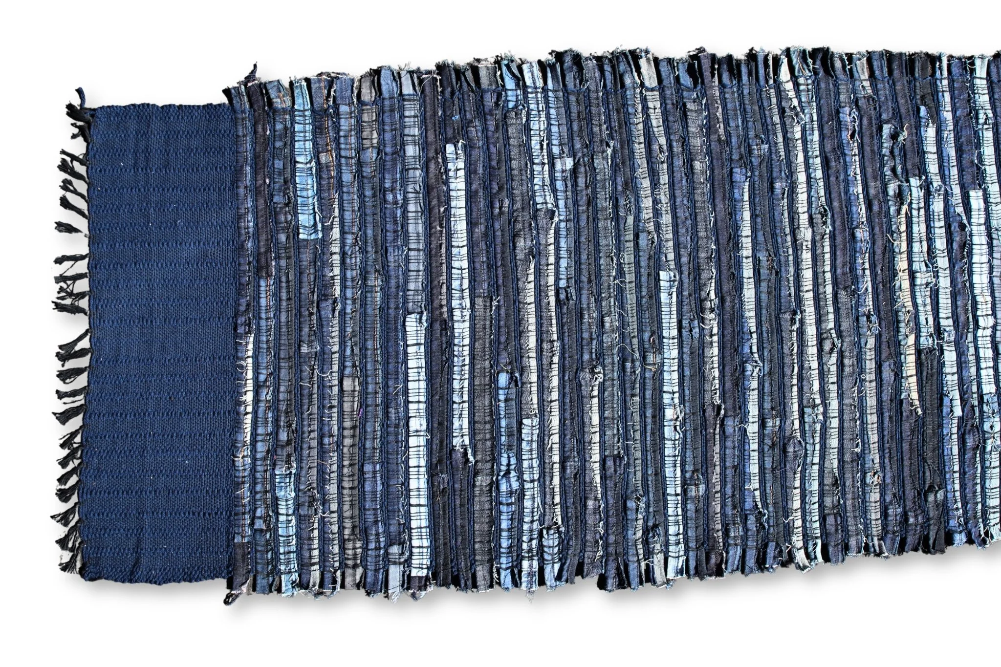 Fabric Roll, cotton thread and denim, 135 x 24, 2022