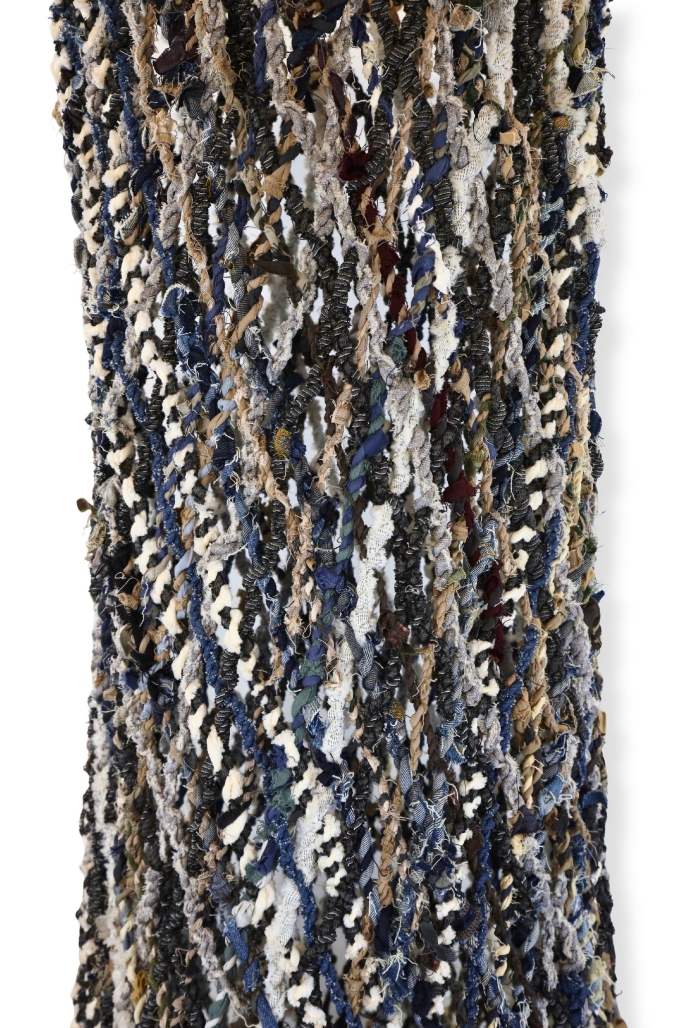 Cylindrical Net, mattress fabric rope, polyester, 44 x 24, 2023
