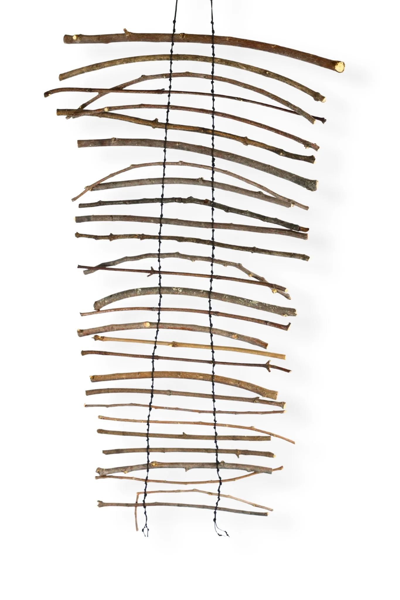 Wood blind (2),  26 x 14, waxed cotton cord