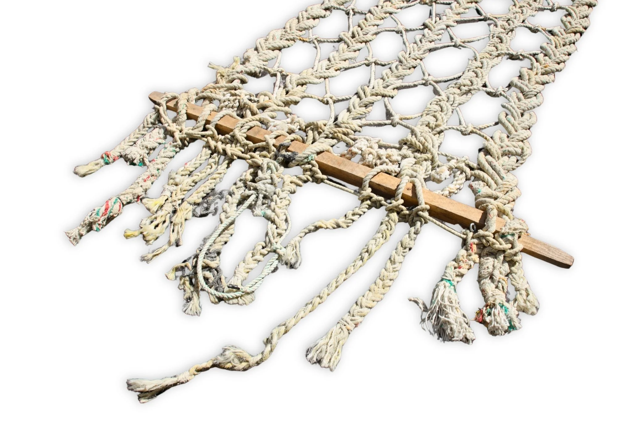 Braids and Nets, braided fishing net, 132 x 72, 2019