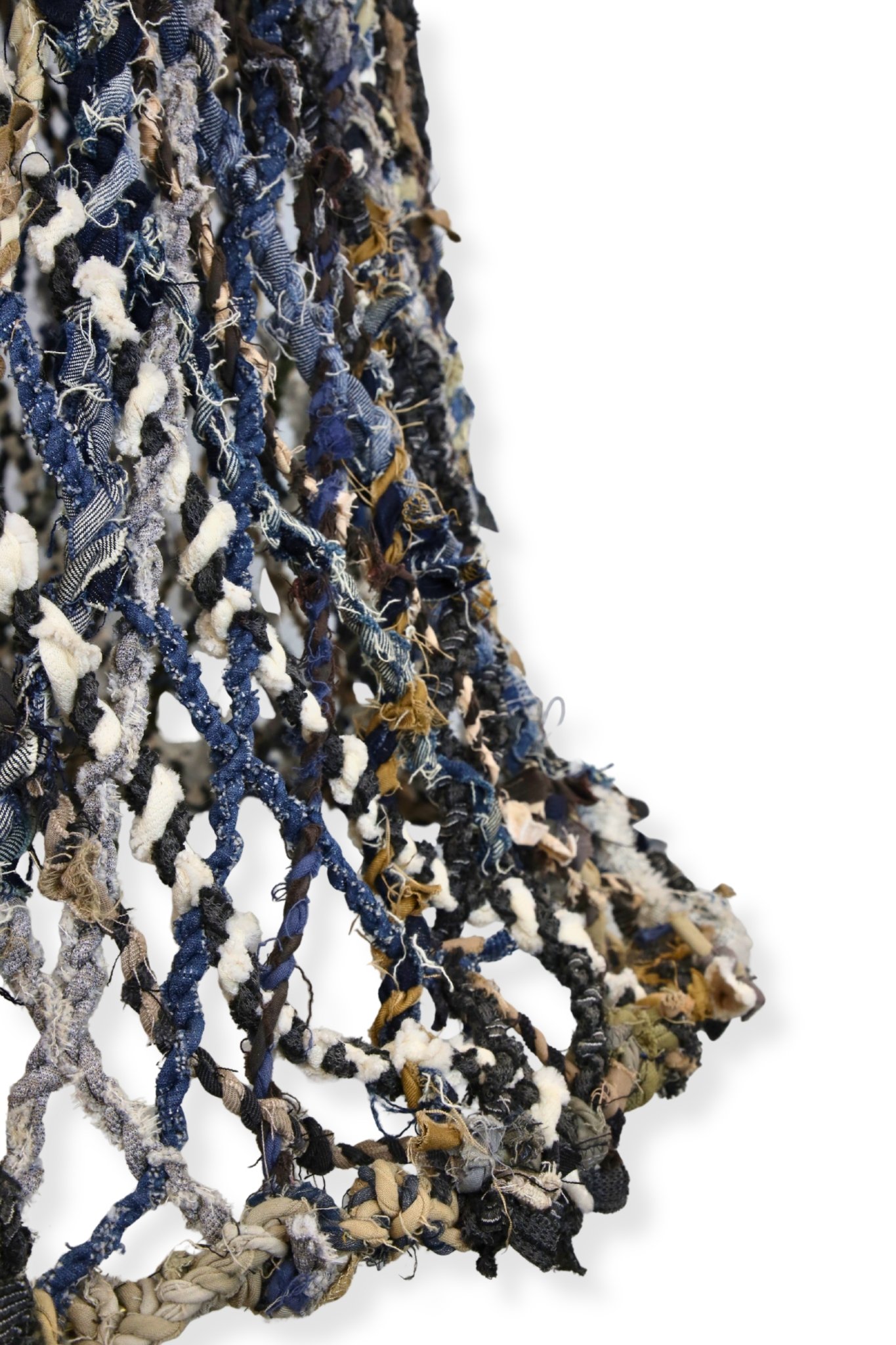 Cylindrical Net, mattress fabric rope, polyester, 44 x 24, 2023