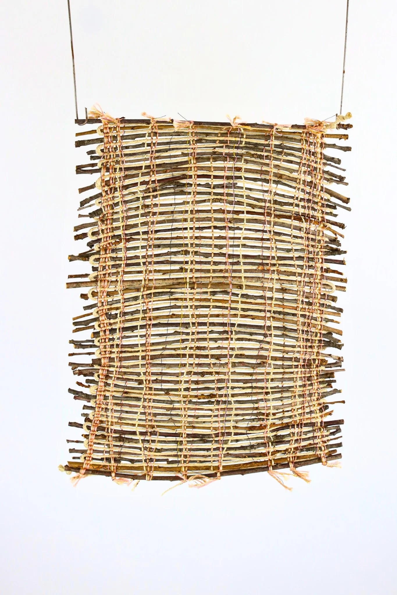 Sticks (11), 17 x 13, woven stick & cord alternating