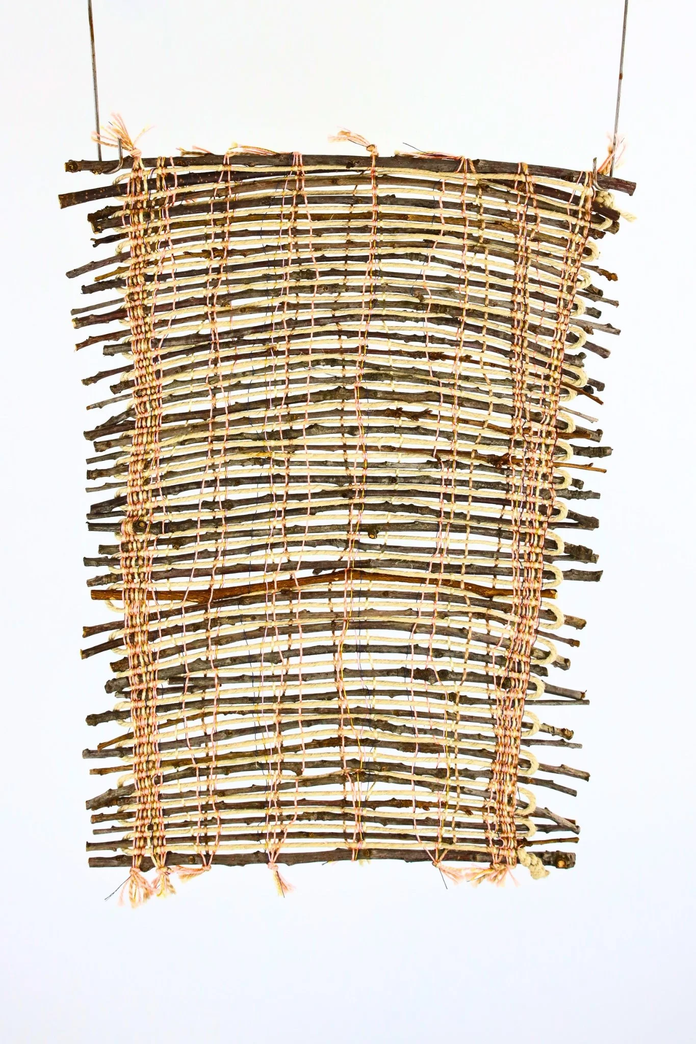 Sticks (14), 17 x 13, woven stick & cord alternating