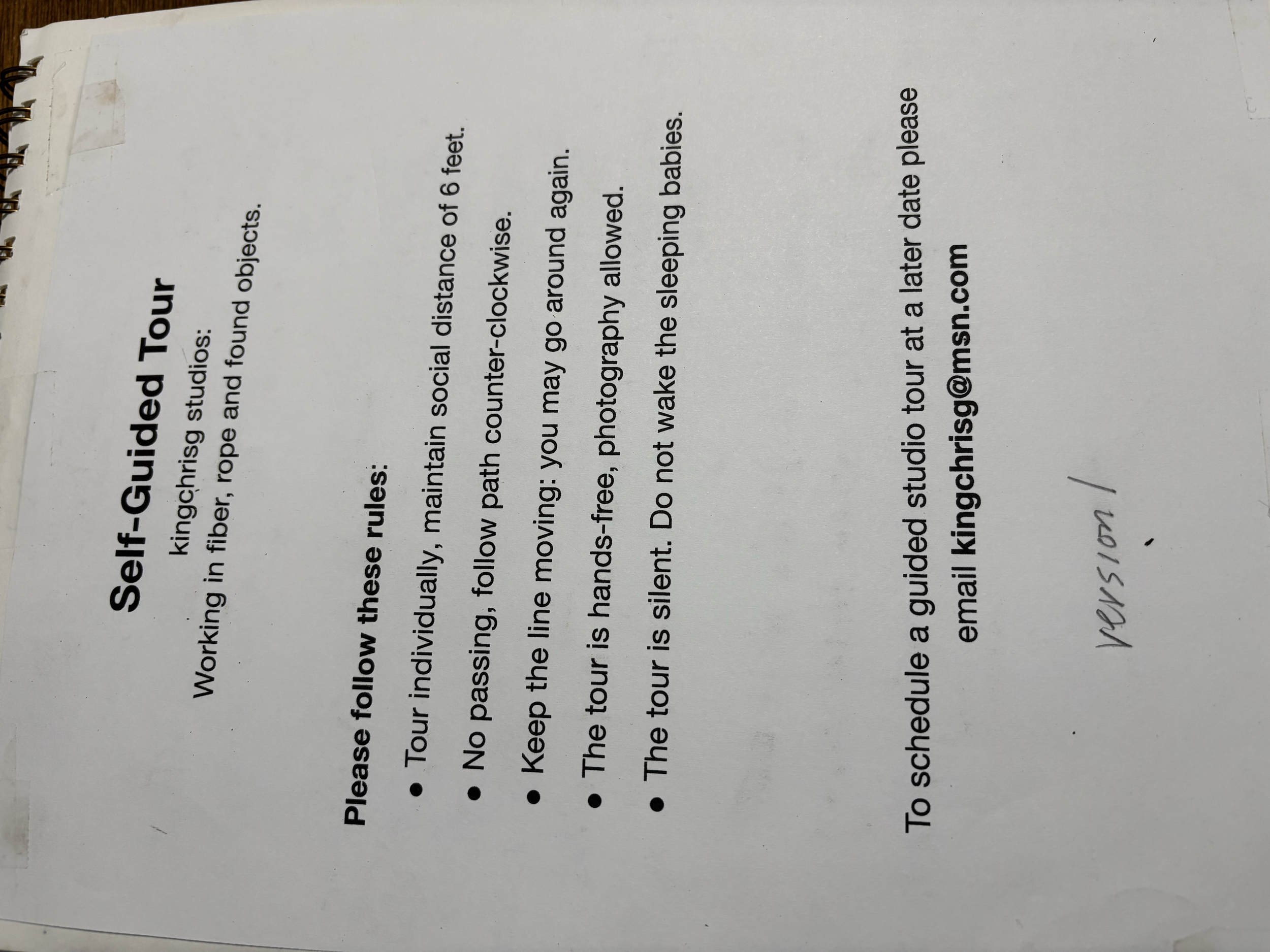 Visitor Instructions