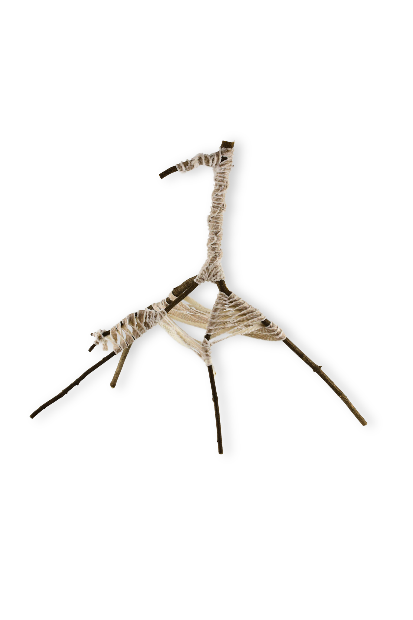 Standing Branch Wrapped in Fabric Strap