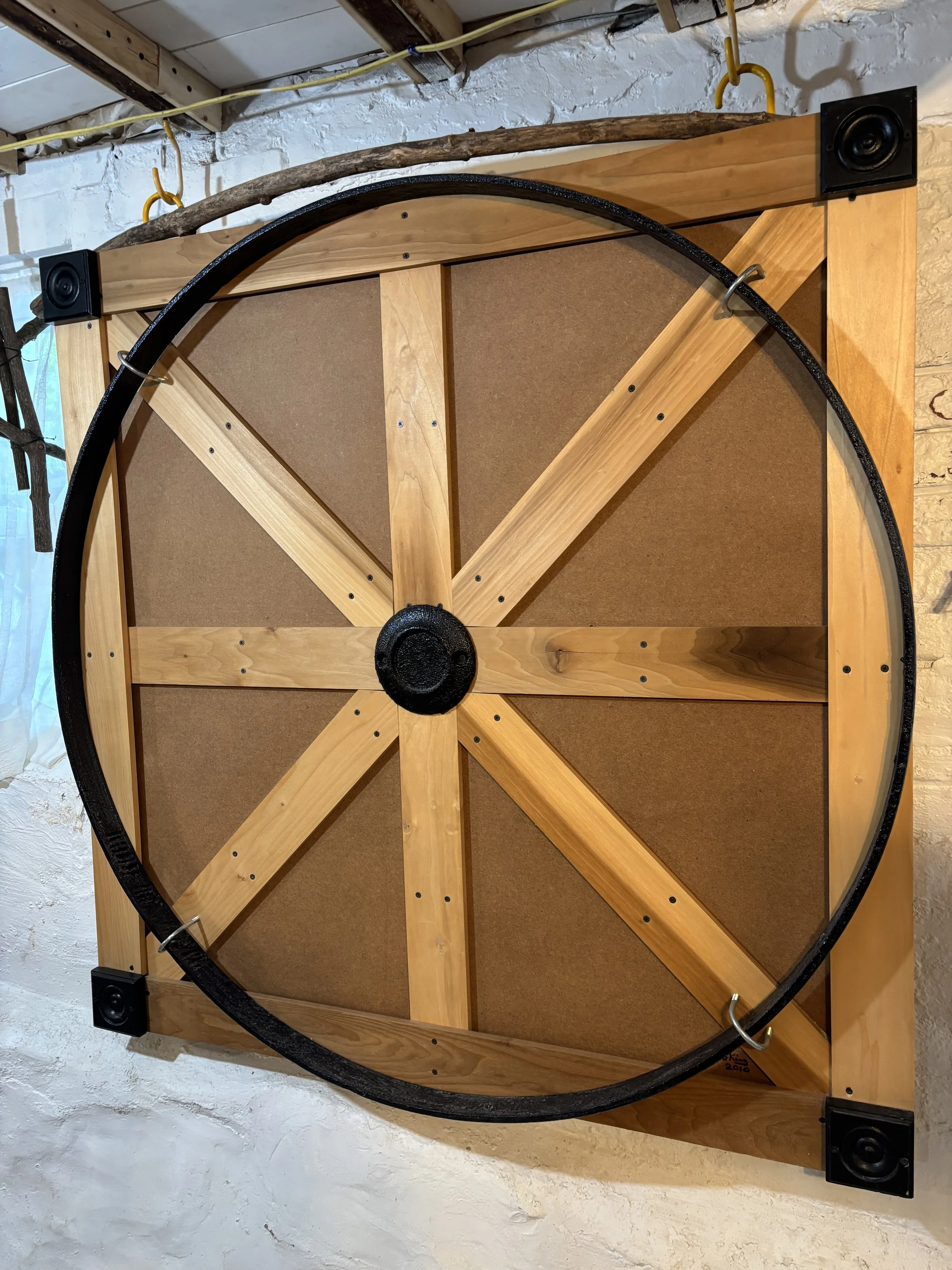 Metal and Wood Hanging Panel
