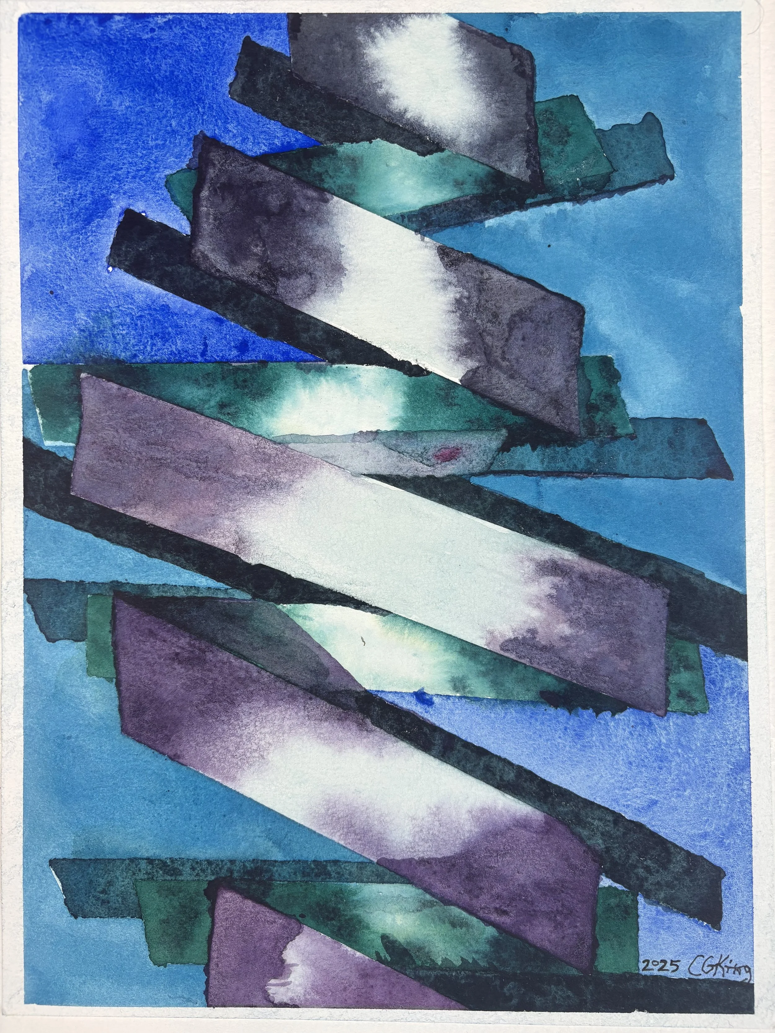 Linear Spiral, 12” x 16”, 2025