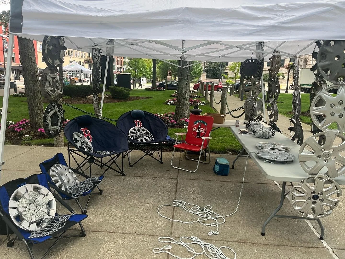 Saturday Mercado, Hubcap Weaving Station, 2023