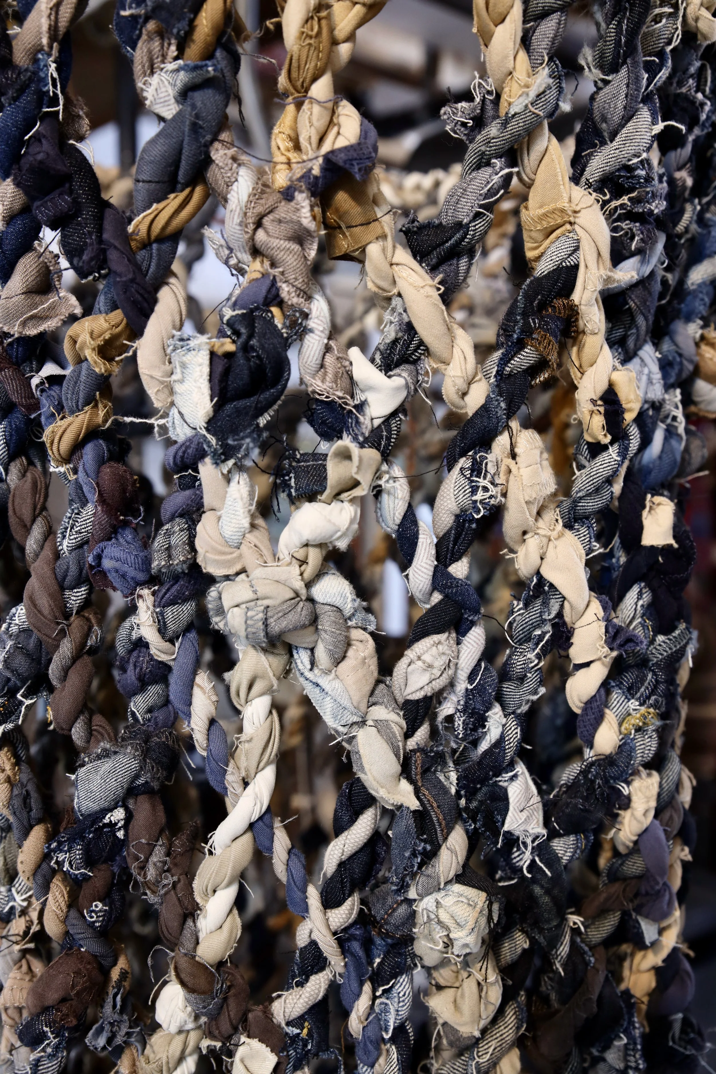 Cylindrical Net, 2023, 48 x 24 x 2, Polyester and Cotton.