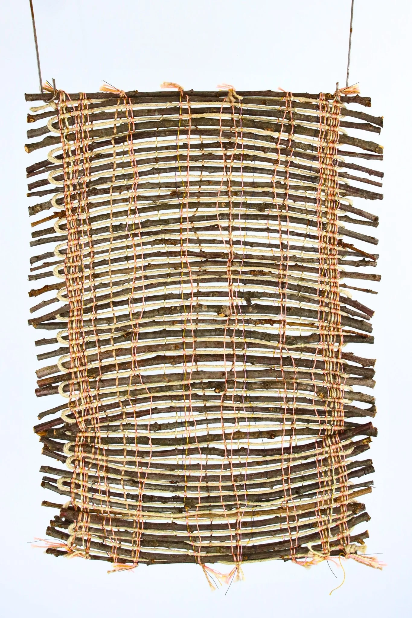 Sticks (10), 17 x 13, woven stick & cord alternating