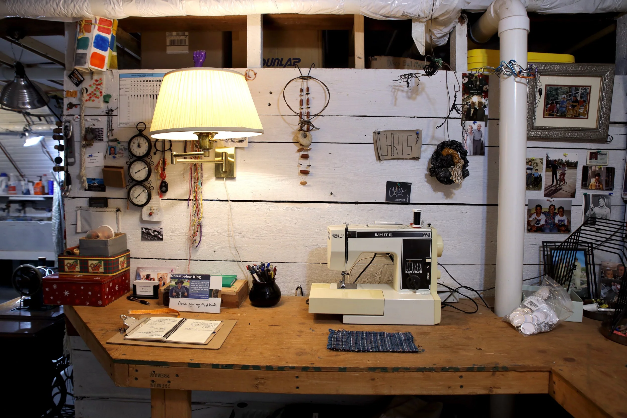 Sewing Machine and Guestbook Desk
