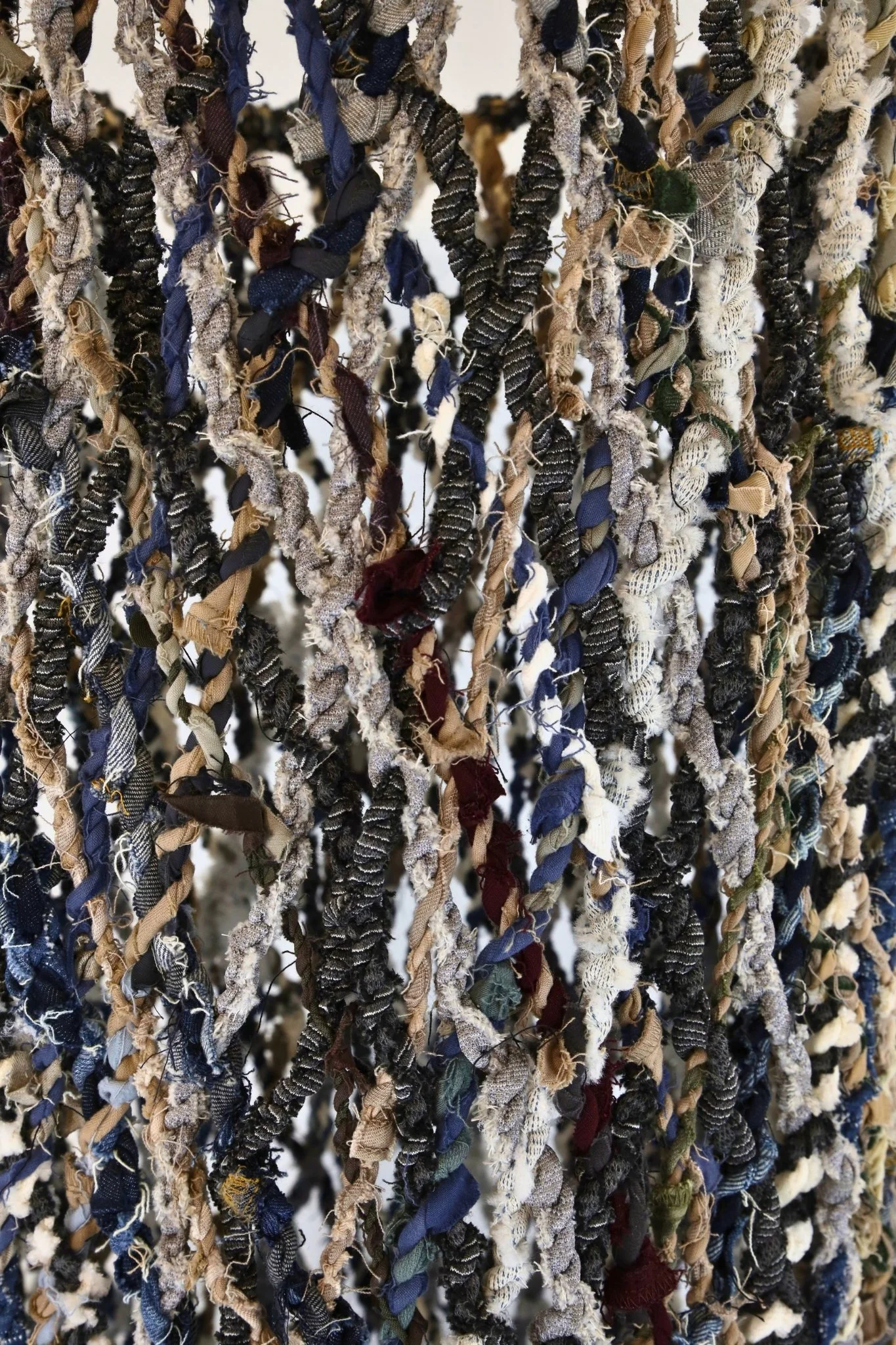 Cylindrical Net, mattress fabric rope, polyester, 44 x 24, 2023