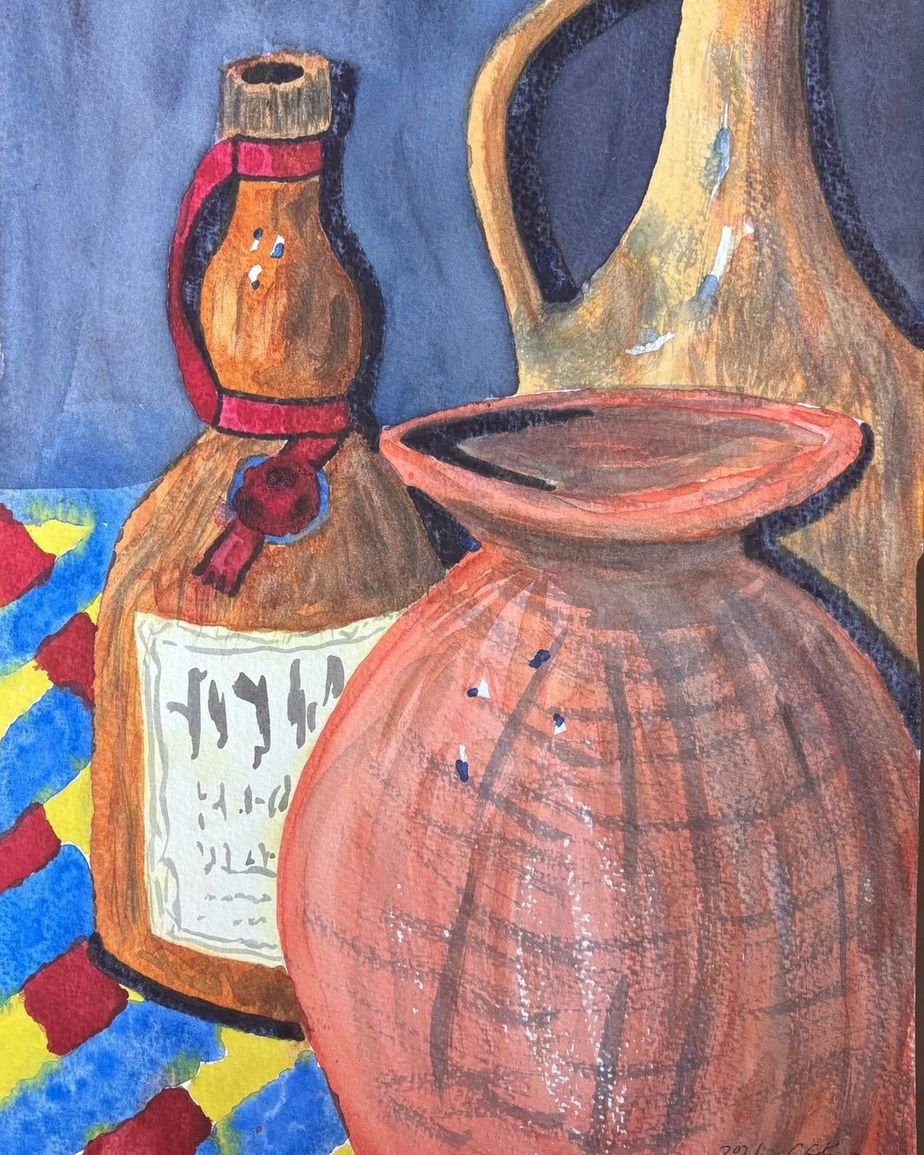 Grand Marnier and Red Clay Pot, 12” x 16”, 2026