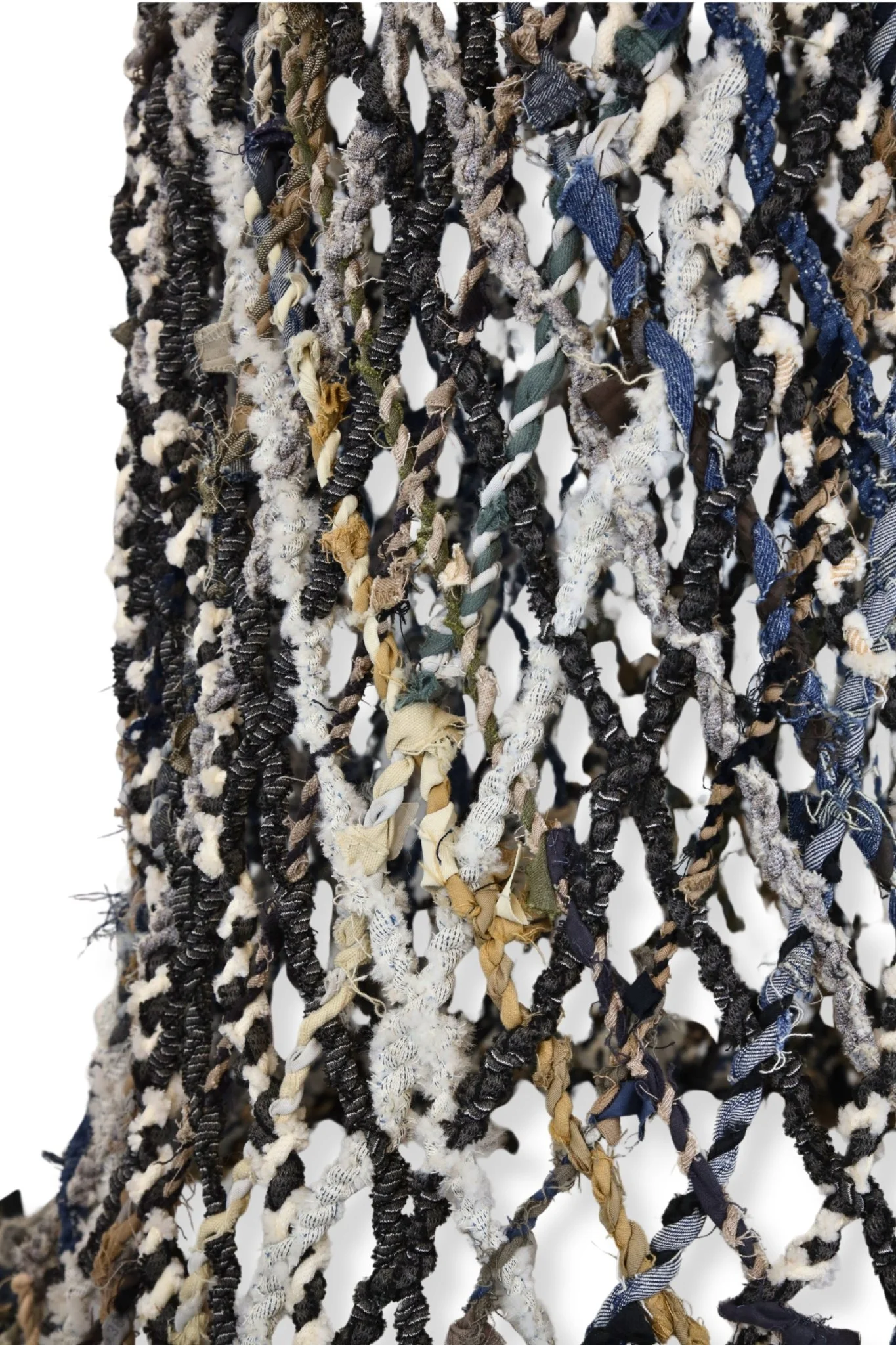 Cylindrical Net, mattress fabric rope, polyester, 44 x 24, 2023