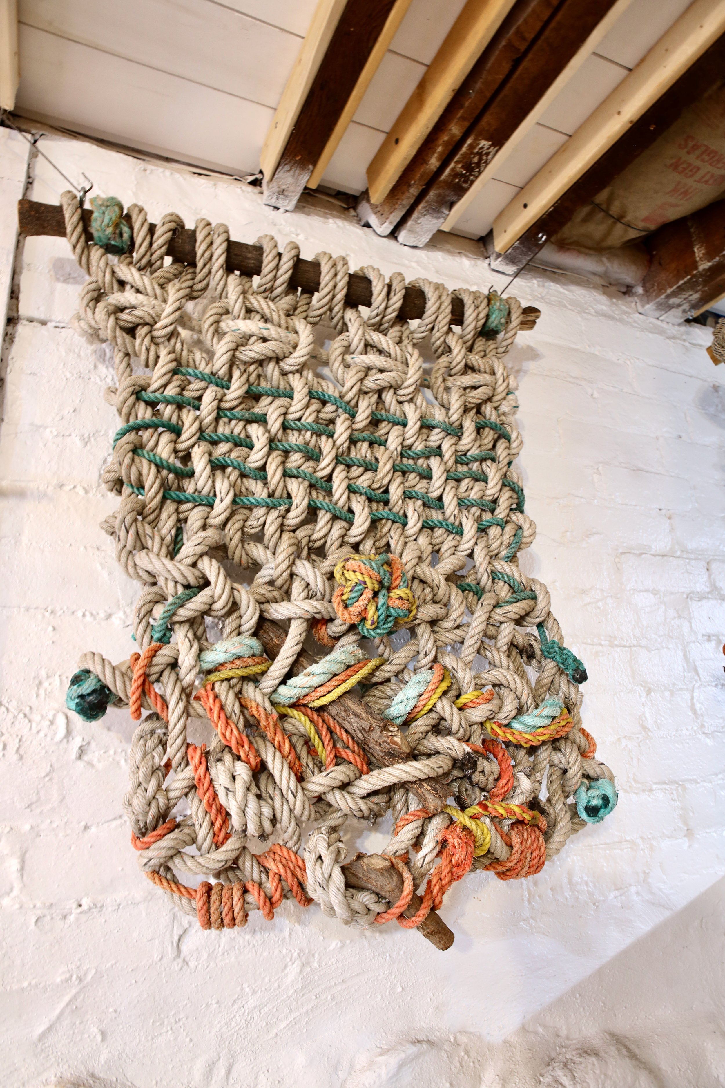 Star Knot, 2015, 31 x 24 x 2, Woven and Macrame Beach Scene with Driftwood