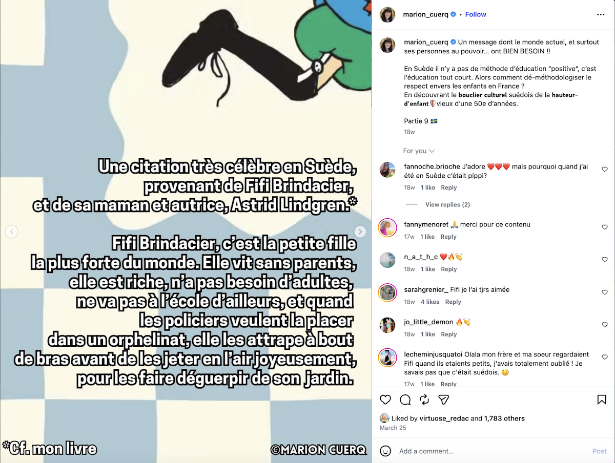 Changer le regard sur l'enfance : suivez le compte Instagram de Marion Cuerq - Extrait d'un caroussel