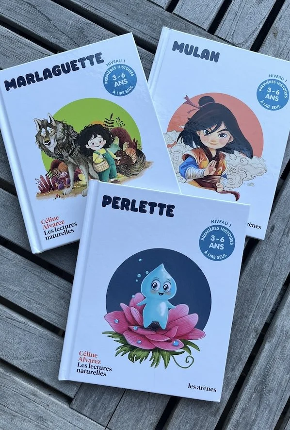 3 contes issus de la collection Les Lectures Naturelles de Céline Alvarez : Marlaguette, Mulan, Perlette