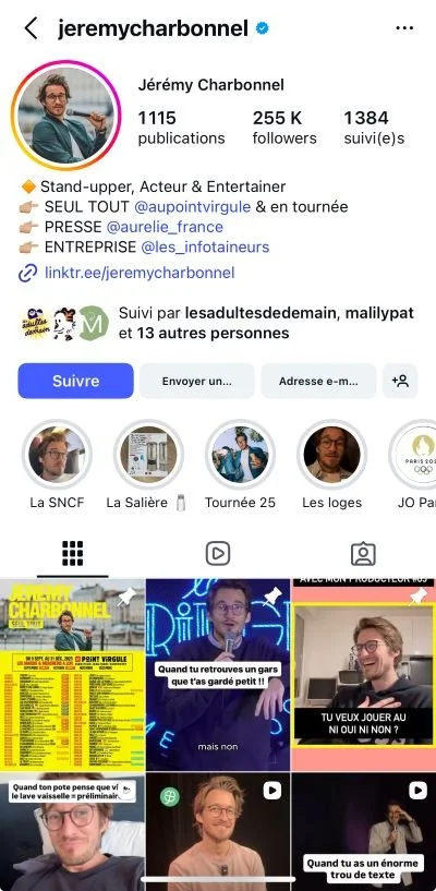 Compte Instagram de Jérémy Charbonnel, qui apporte sa réflexion personnelle sur ce que peut être un bon parent.