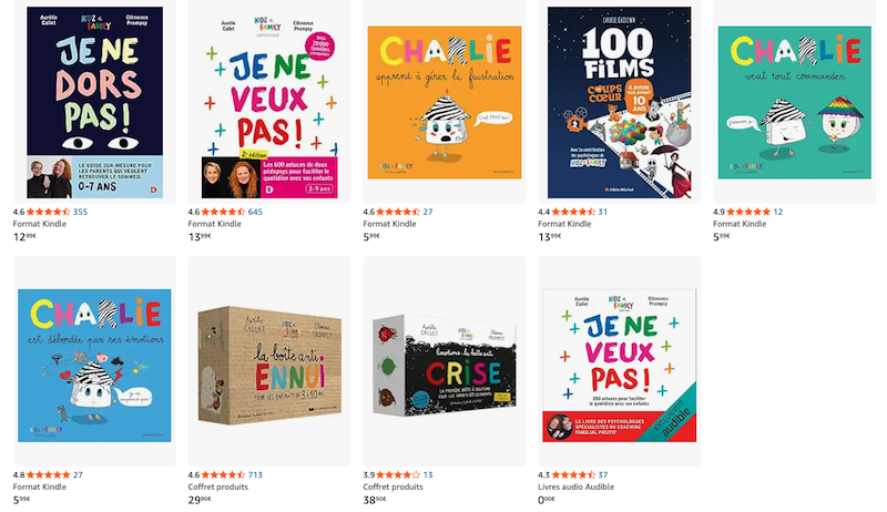 Livres et boîtes d'Aurélie Callet