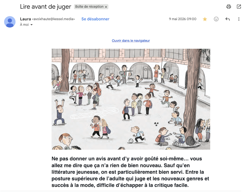 Bienfaits de la littérature de jeunesse : la newsletter À voix haute
