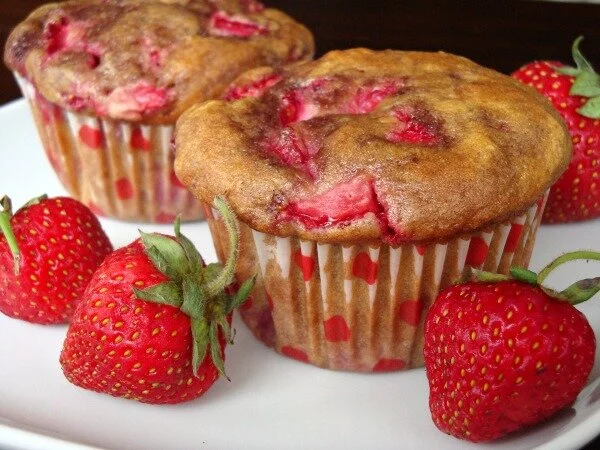 Strawberry yogurt muffins Healthy Breakfast Meal Ideas ascendminds.jpg