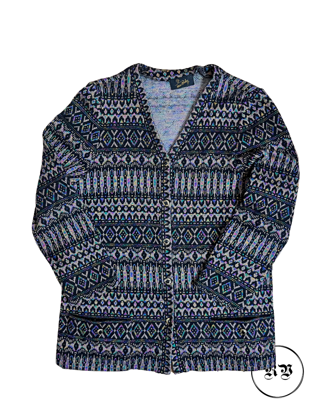VINTAGE MUTICOLORED FOLK LONGSIZED CARDIGAN