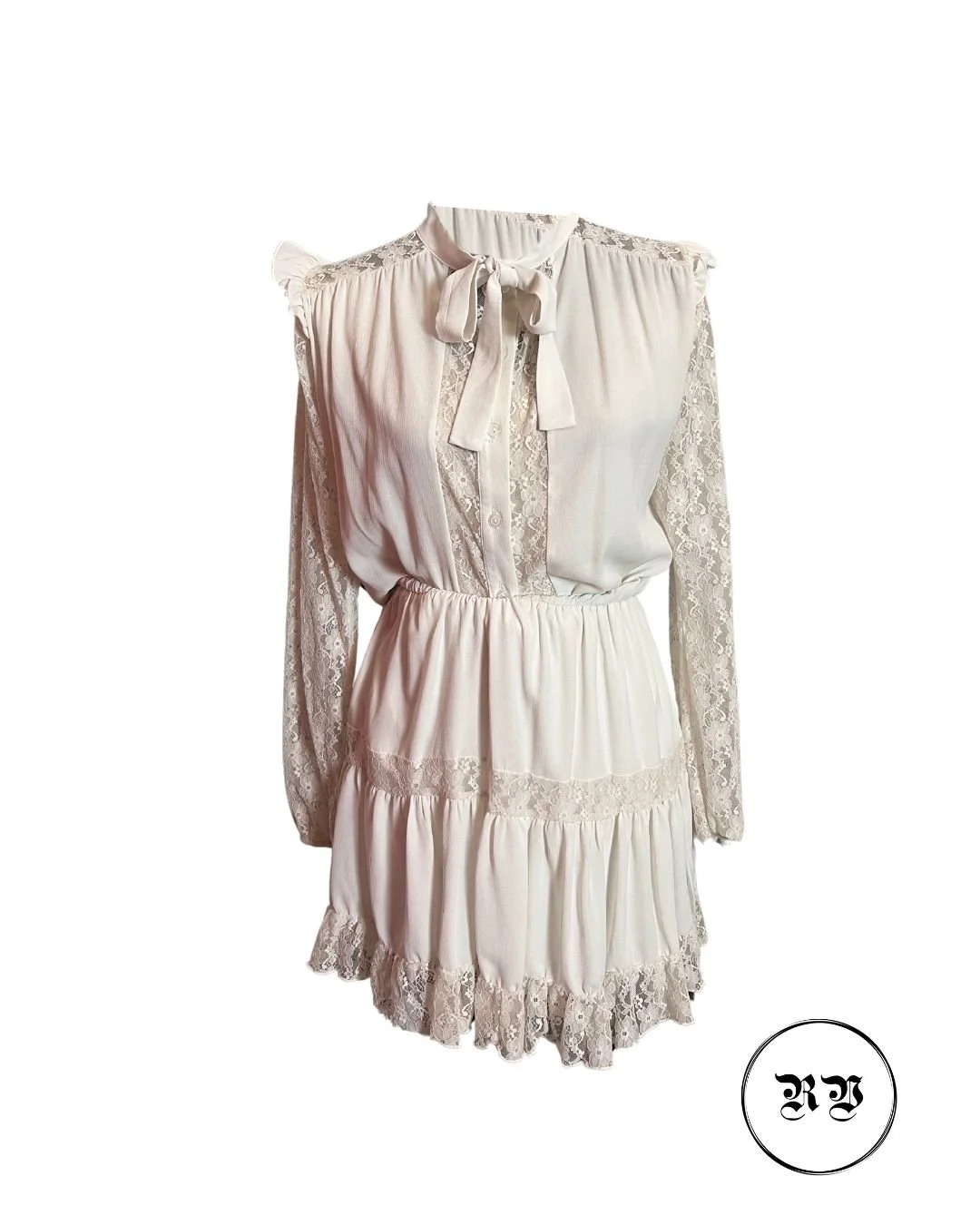 VINTAGE LACE BABYDOLL WHITE MINI DRESS