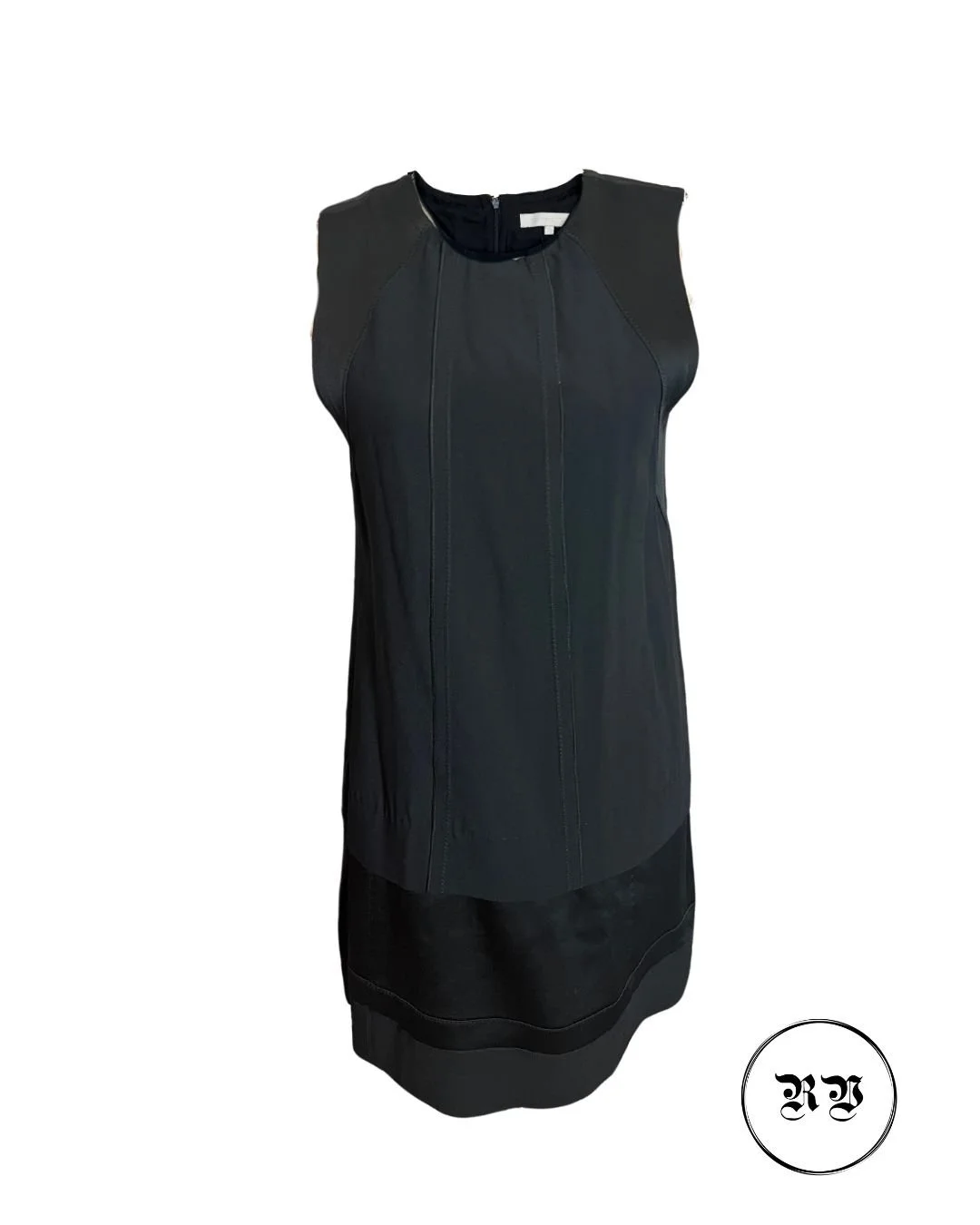 DESIGNER - SECONDHAND VANESSA BRUNO  BLACK SATIN MIDI DRESS