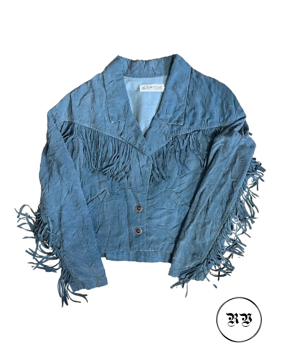 VINTAGE BLUE FRINGED JACKET