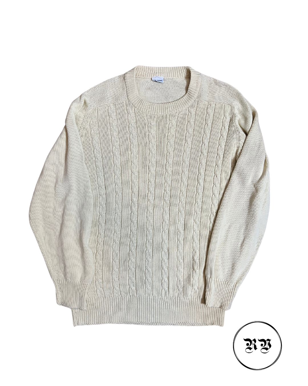VINTAGE OVERSIZED CREAM COTTON JUMPER