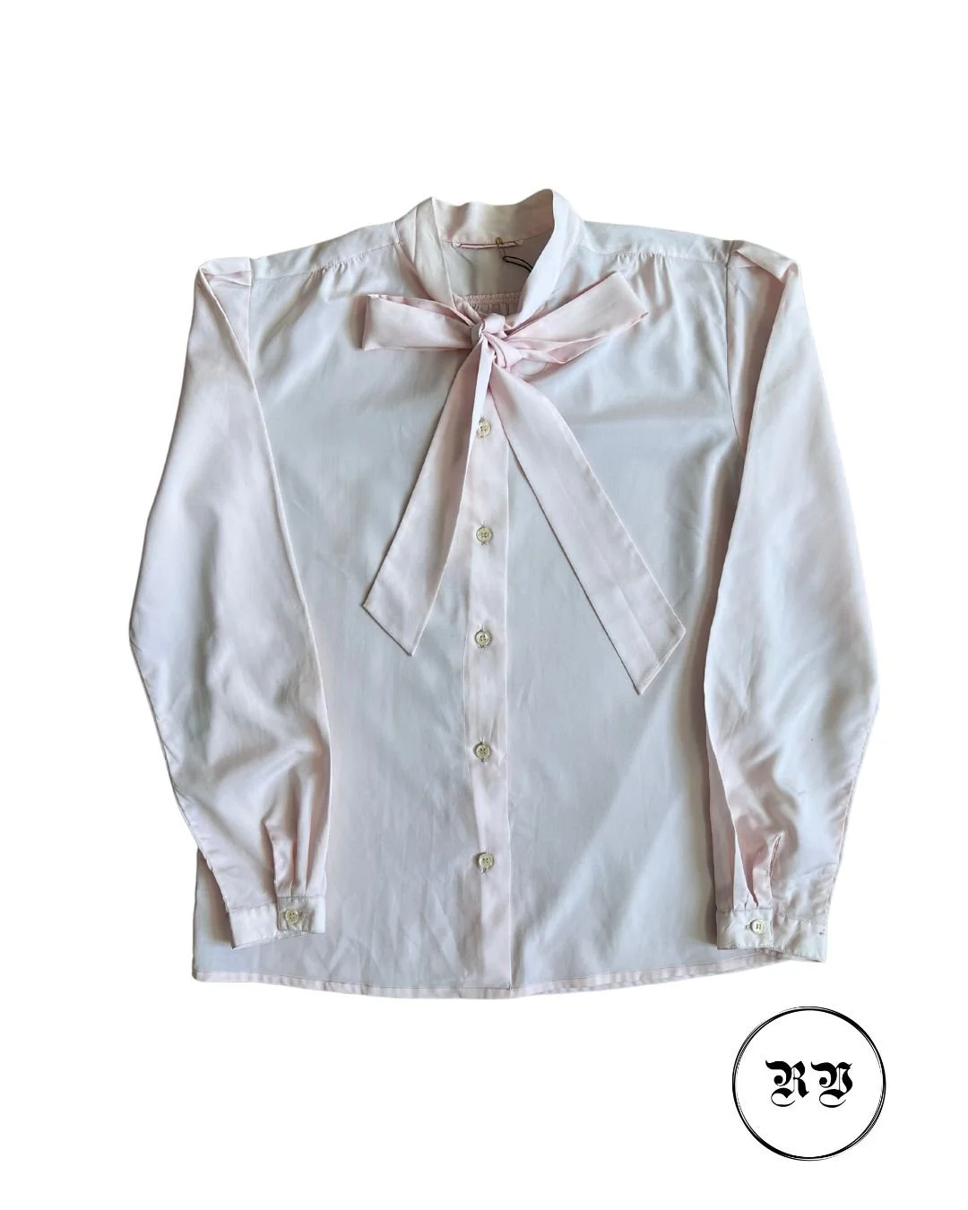 VINTAGE LIGHT PINK PUSSYBOW BLOUSE