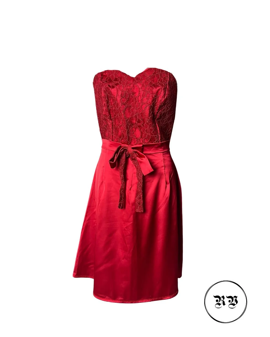 VINTAGE RED SATIN BUSTIER MINI DRESS