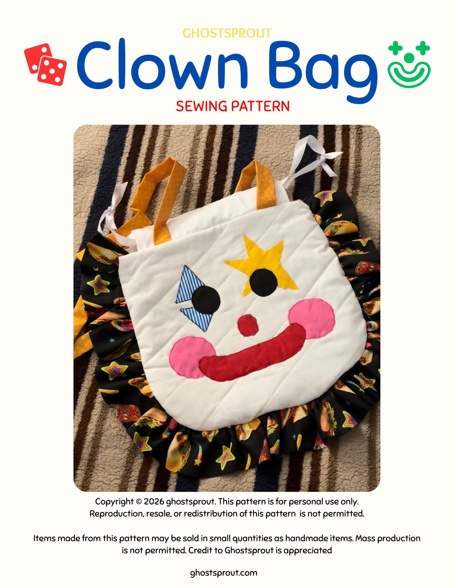 Clown Bag Pattern *PDF*