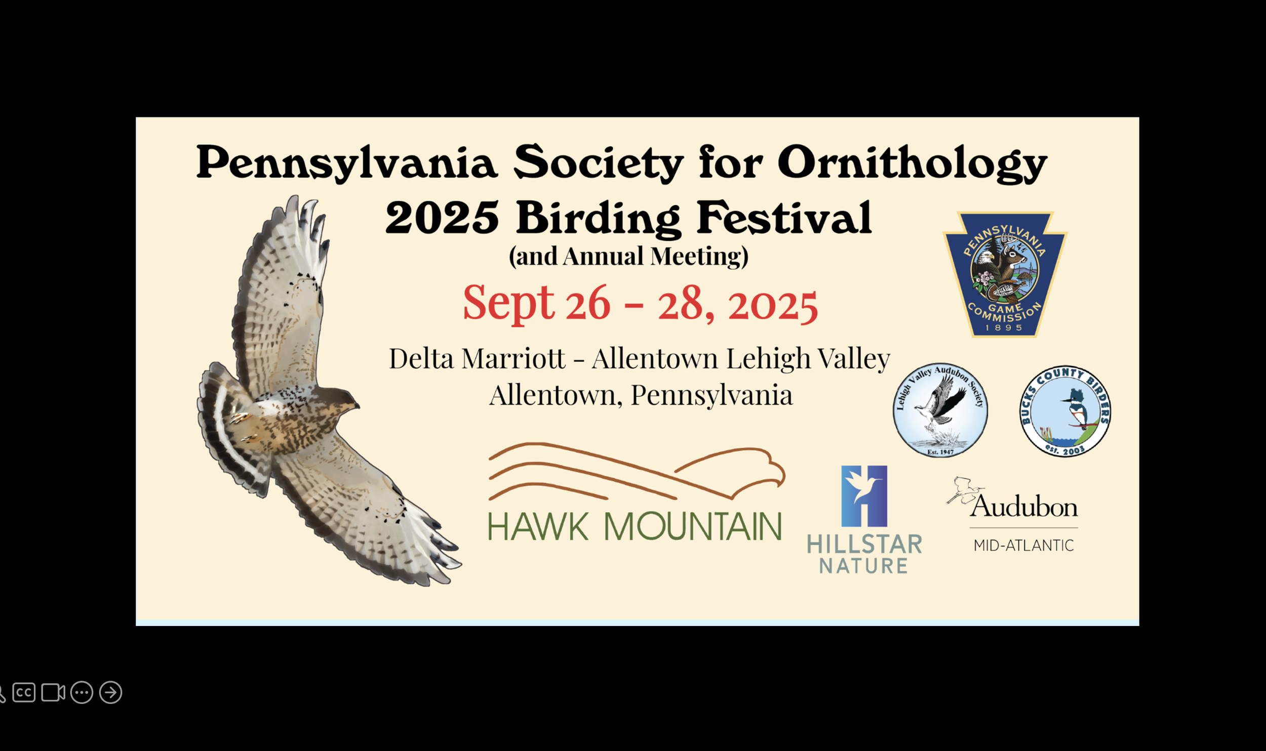Keynote for Pennsylvania Society for Ornithology Annual Meeting