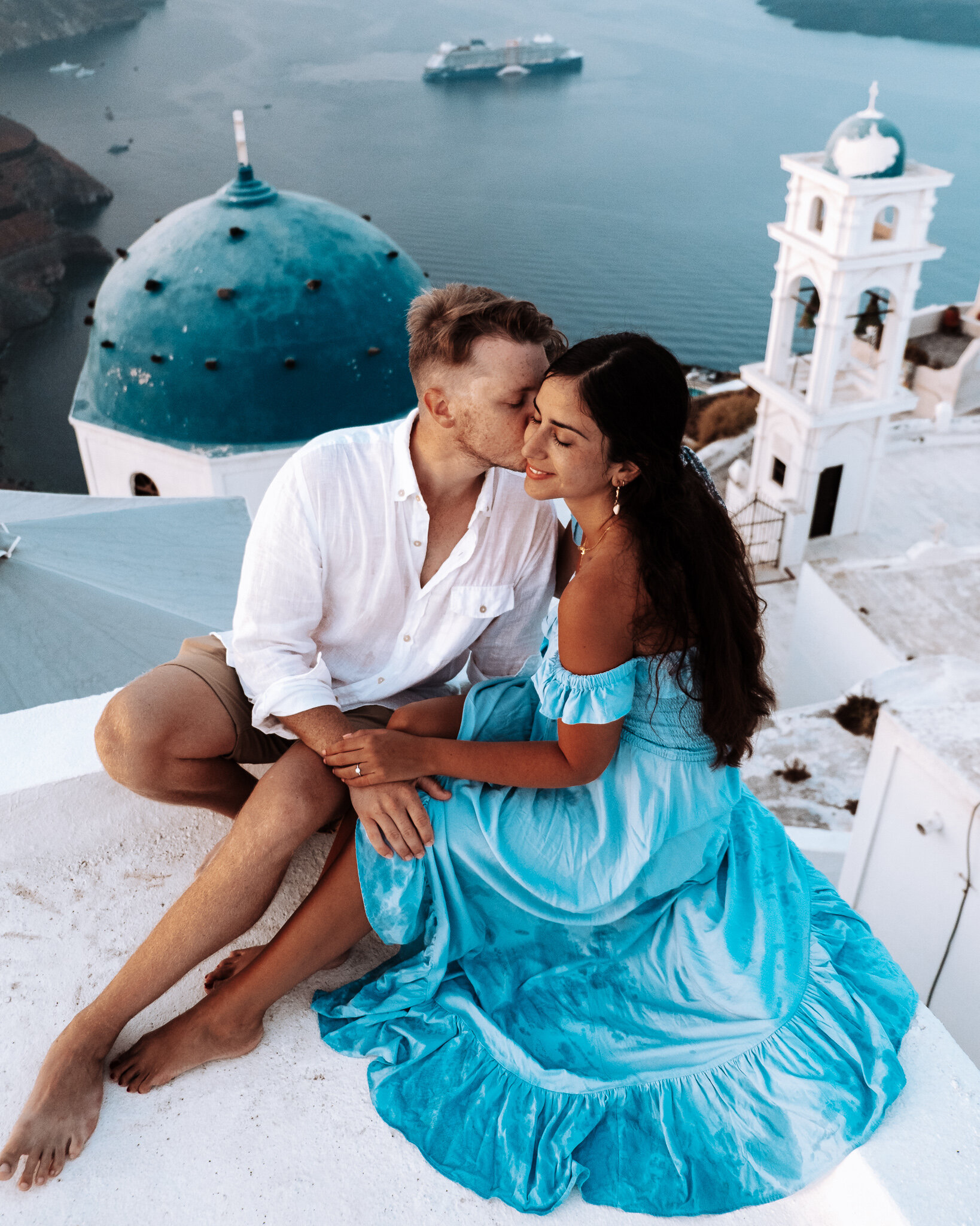 Santorini Romantic Couple Photo