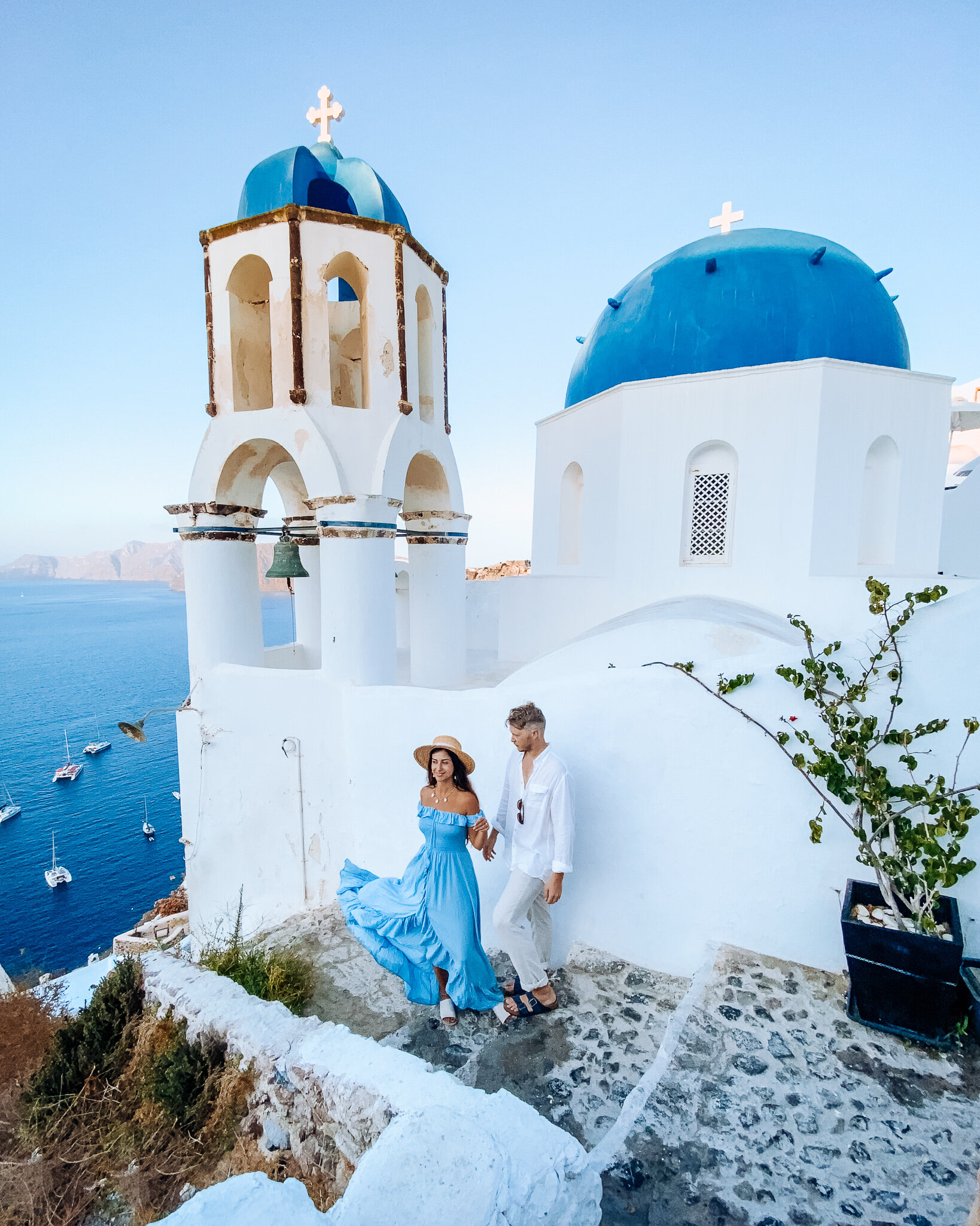3 Blue Domes In Santorini, Instagrammable Locations