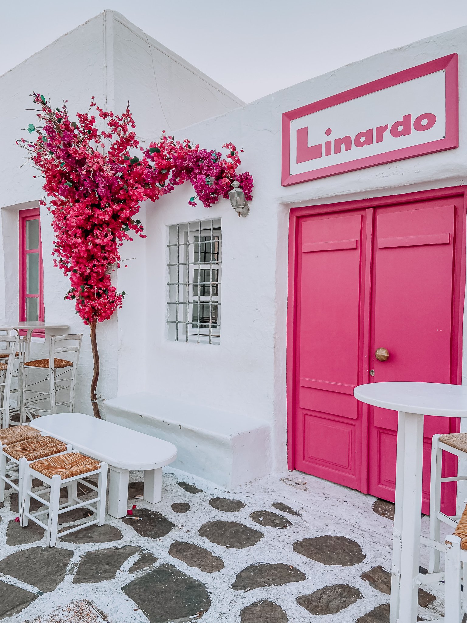 Pink Door Instagrammable Locations In Paros Greece