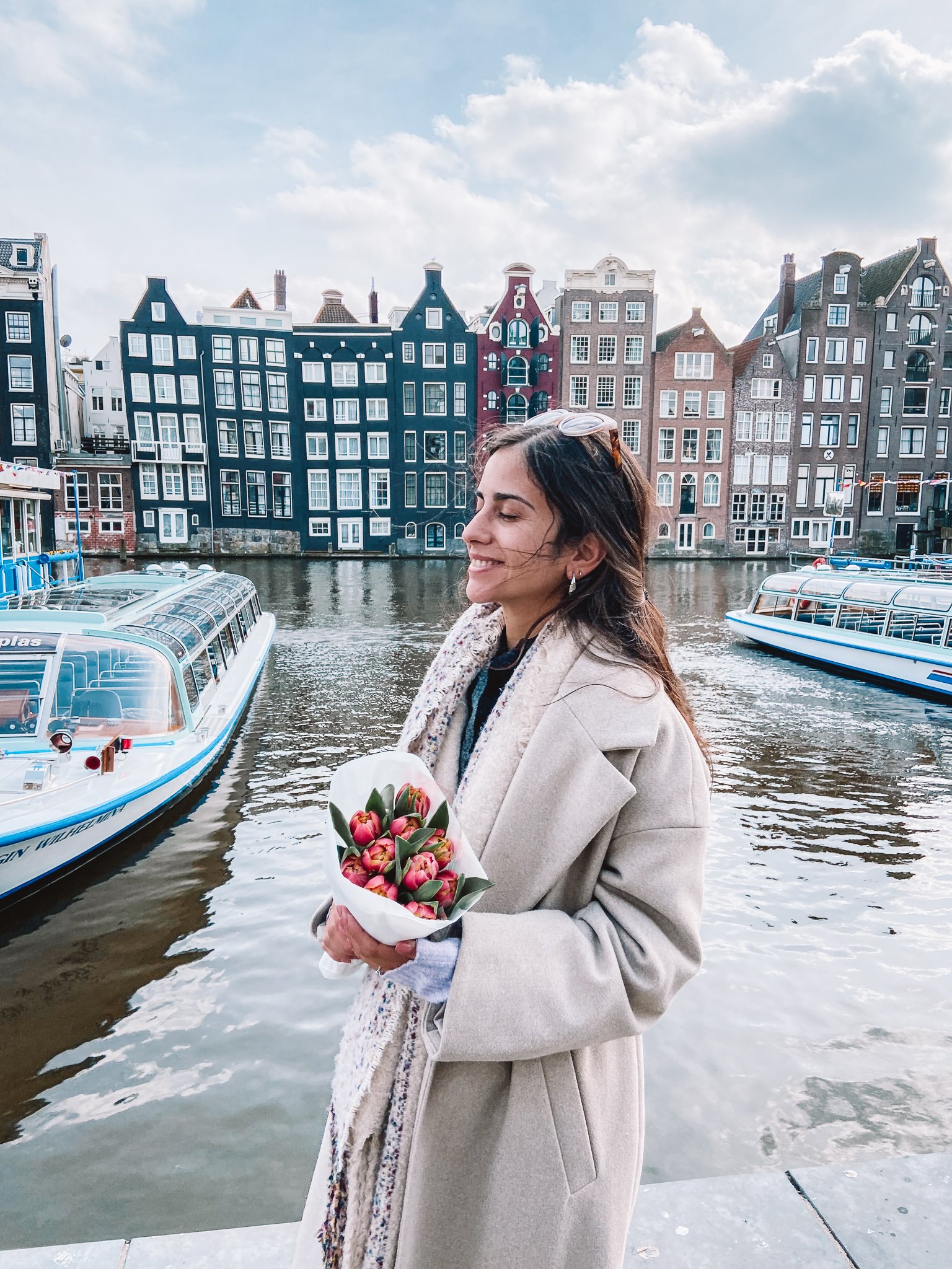 Girl Aesthetic In Amsterdam With Tulips