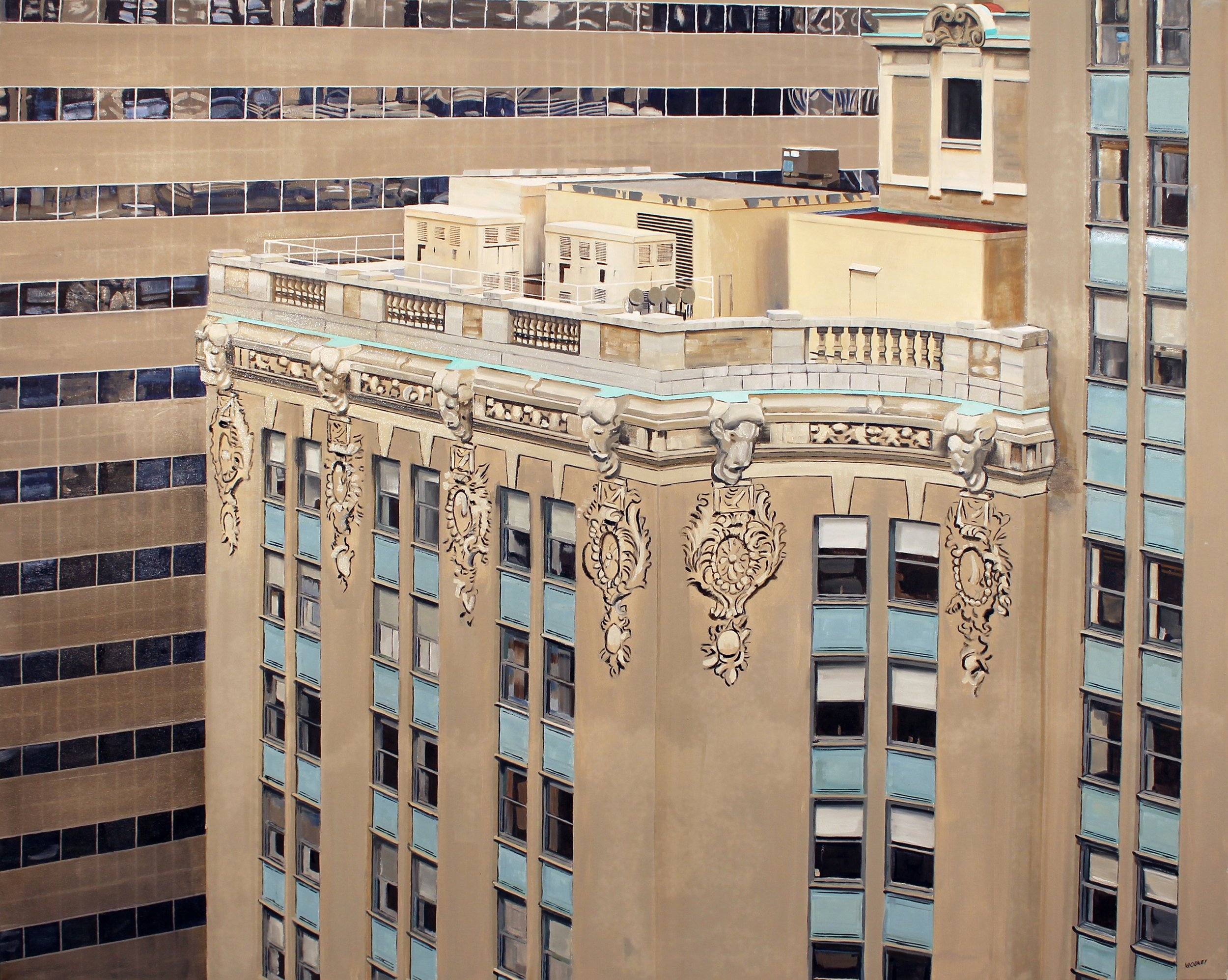 New York City Windows. Oil on canvas, 48" x 60"