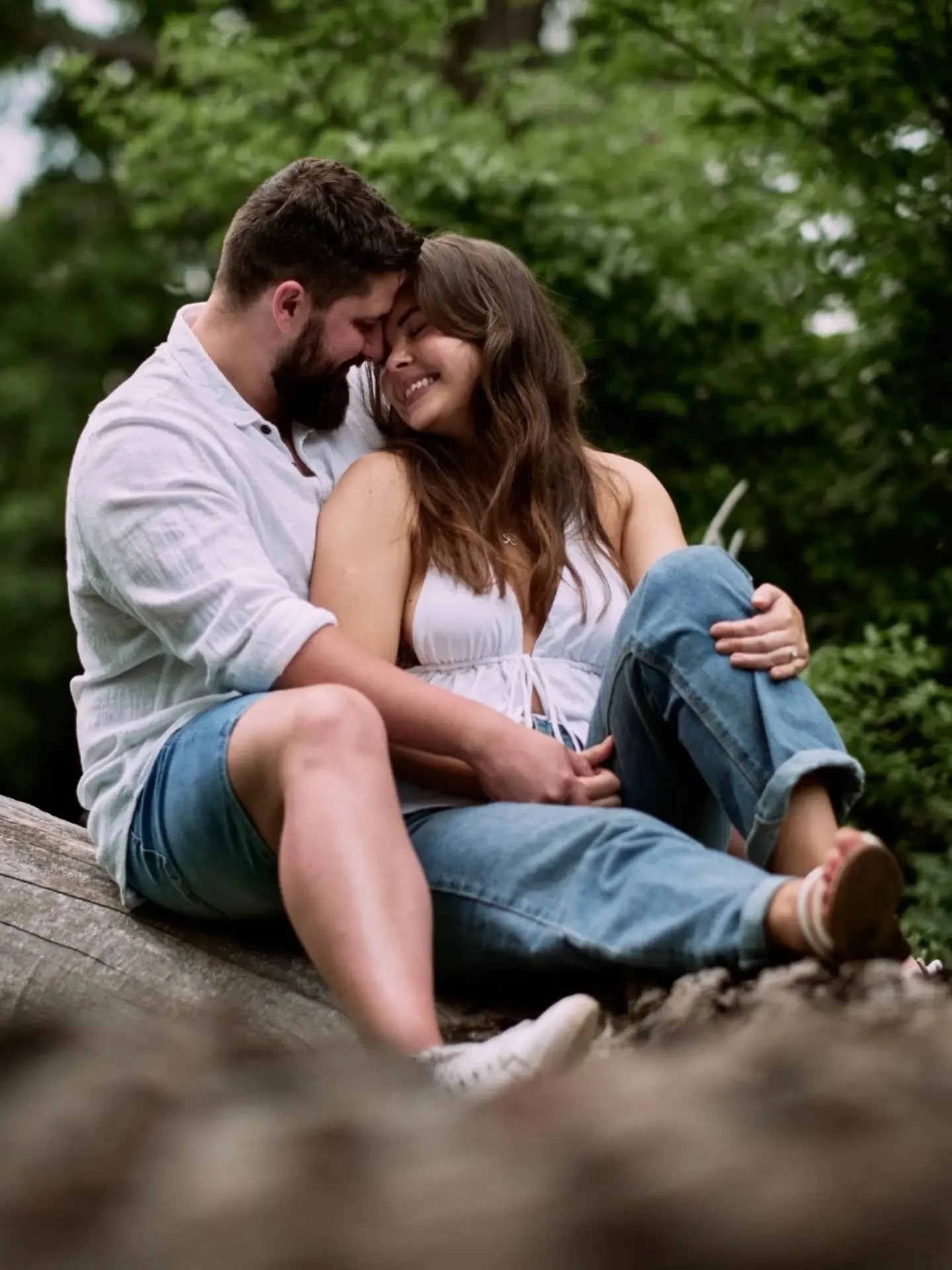 Rachel and MJ. I can't help smiling looking at these shots. Totally spontaneous. Their wedding is coming up. Can't wait. ✨️🤍💚

#couplesinlove 
#coupleshoot 
#couplephotography 
#brideandgroomphotos