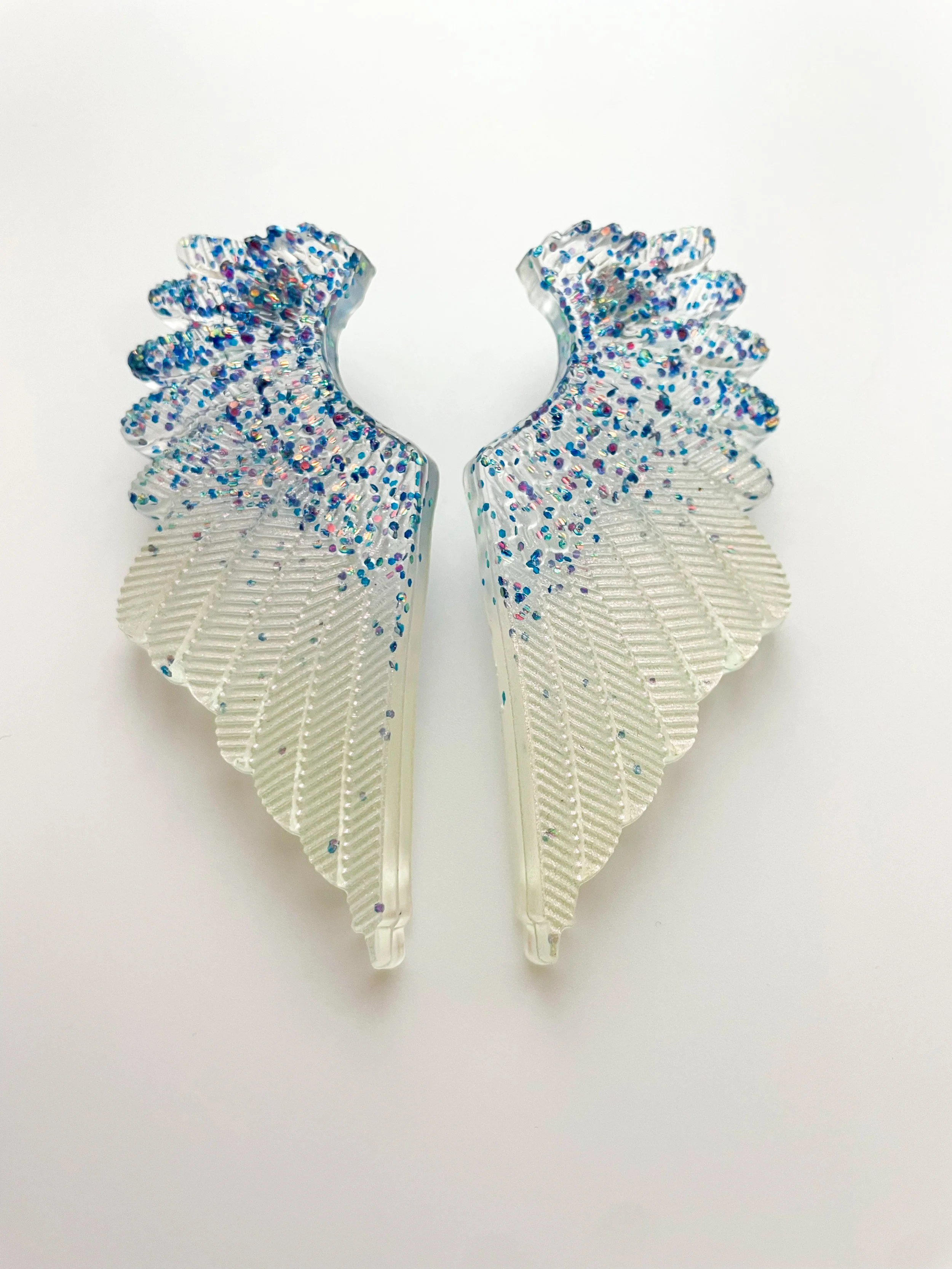 Wings large blue glitter