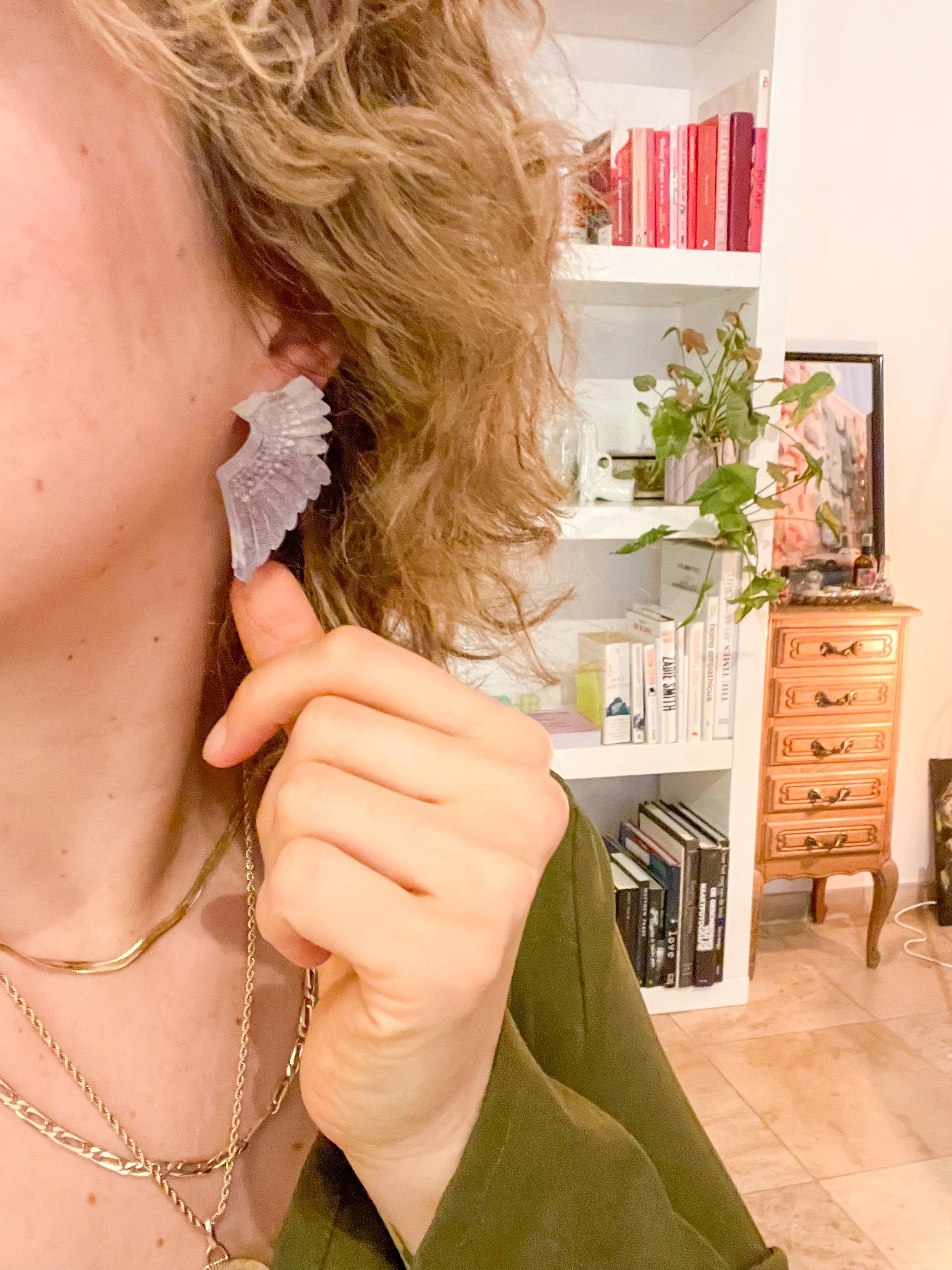 Wings medium translucent purple glitter