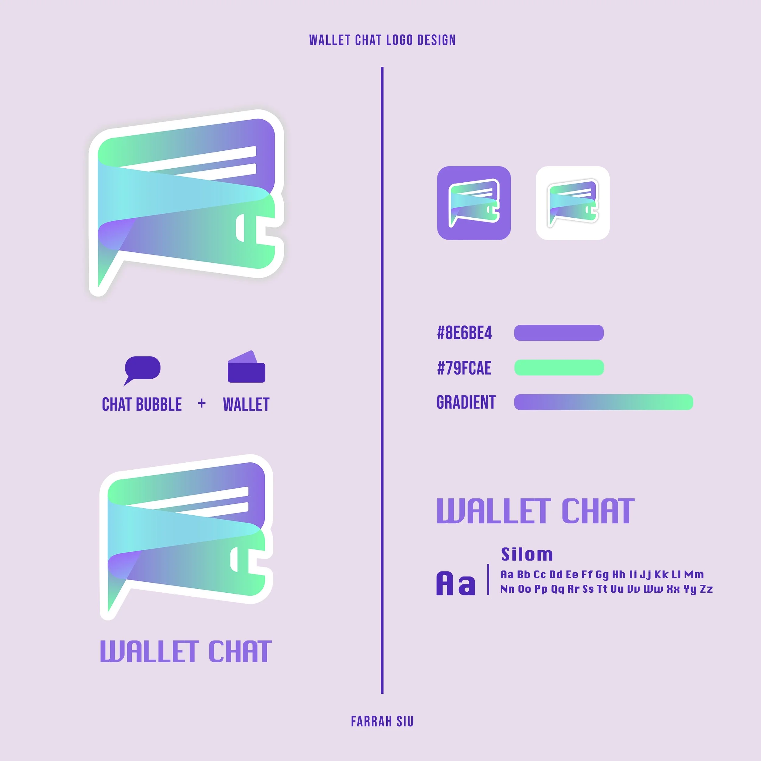 Logo Design for Wallet Chat, a messaging, social media and cryptocurrency wallet app.