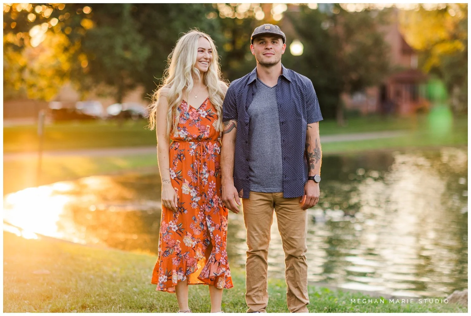meghan marie studio wedding photographer ohio dayton columbus cincinnati people photog troy schiller park pond rural water sunset greenery engaged engagement tattoos urban downtown_3902.jpg