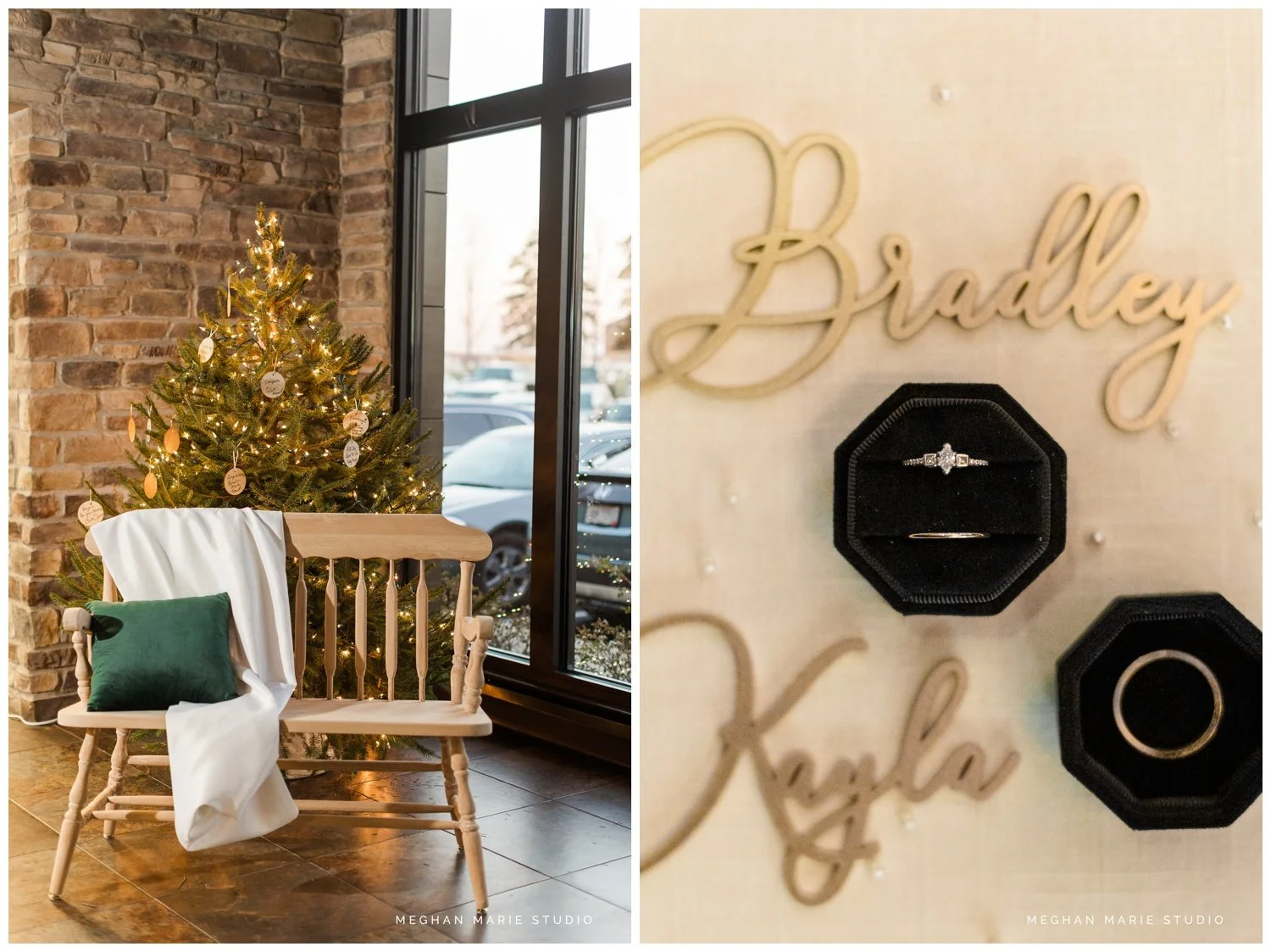 meghan marie studio wedding photographer ohio dayton columbus cincinnati people photog troy tipp city fort loramie catholic faith religious emerald green pine wood pearl accents winter december no snow_4853.jpg
