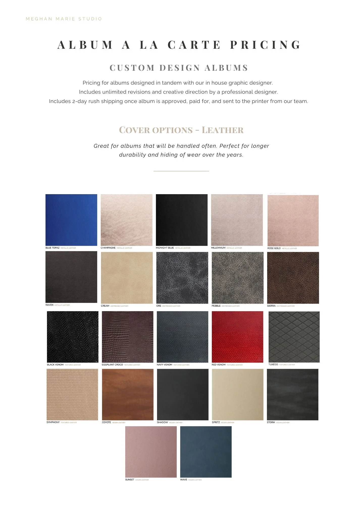 STEP 2: Choose Cover / Leather Options