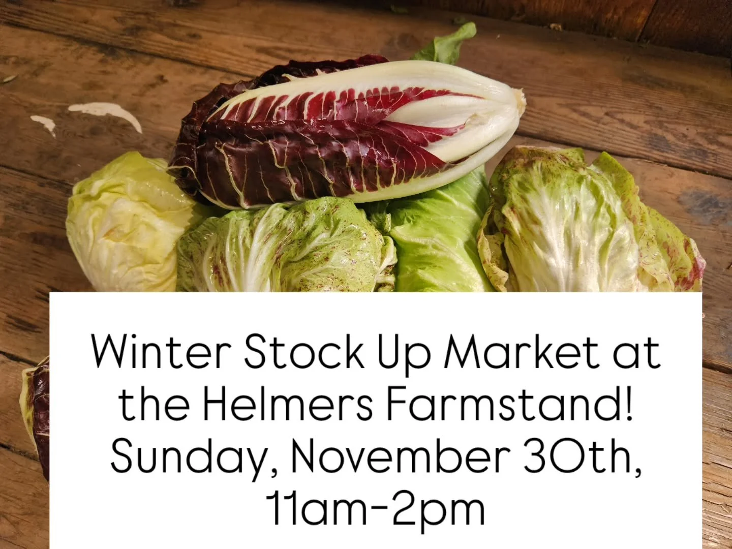 📣 Winter Pop Up Market Announcement! 

Come and get some winter veggies from your local farmers tomorrow (Sunday, November 30th)!

Rootdown will be set up at the Helmers Winter Stock Up/Pop Up Market! 

11 am-2 pm at the Helmers Farmstand, 8358 Pemb